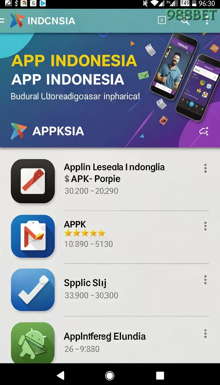 Cuplikan layar menu unduhan 988bet untuk perangkat Android
